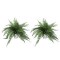25 Leaves Fake Fern Potted Plant, 12" Artificial Real Touched Ferns in Pot, Faux Fern Bush Plant for Office Living Room Home Hotel Décor Indoor (2)
