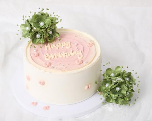 72PC Artificial Silk Pearl Spray Craft Flower for Home Craft Decor DIY Wedding Bridal Veil Headband Dress Cake Topper Embellishment Scrapbook Favor Corsage Floral Bouquet Arrangement (Sage Green) - color: Sage Green