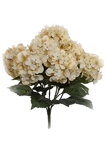 Larksilk Hydrangea Artificial Flowers - Faux Hydrangea Flowers - Home Decor, Easter Decorations, Spring Decor - Floral Centerpieces for Tables - 20" Floral Stems, Beige, 2 Pieces - color: Beige, size: Pack of 2