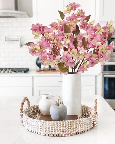 Briful Bougainvillea Artificial Flowers 5 Pack 27.5" Fake Bougainvillea Floral Stems Realistic Silk Flower Arrangements for Home Weddings Parties Table Vase Centerpiece Decor(Old Pink) - color: Pink