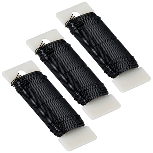 114 Yards 22 Gauge Metal Floral Flexible Paddle Wire for Christmas Wreath Tree, Floral Flower Arrangements (Black) - color: Black