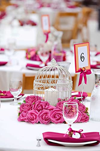 Artificial Roses,200Pcs Artificial Rose Flower Heads for Crafts 1.97in Foam Roses Fake Roses Heads for DIY Wedding Centerpieces Arrangements Home Decorations(Deep Pink) - color: Deep Pink