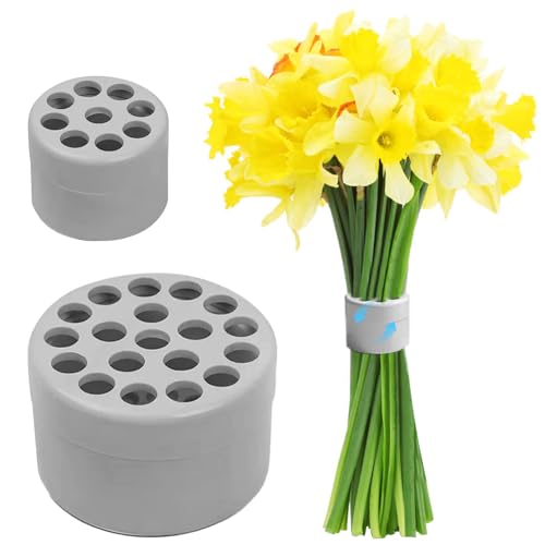 2 Pack Flower Arrangement Holder for Vase, Spiral Blossom Grid Flower Frog Stem Support, Ikebana Bouquet Tool (Gray) - color: Gray