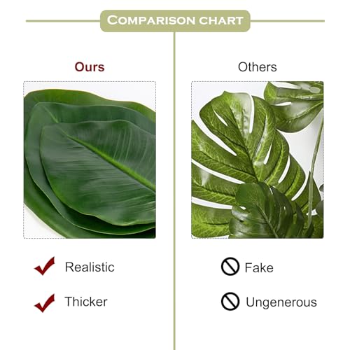 DILATATA 3 Pack Artificial Bird of Paradise Leaves with Long Stem for Vase - Fake Tropical Plants Palm Leaves Realistic Banana Leaves for Home Wedding Party Decor - color: Bird of Paradise#pe 3pcs