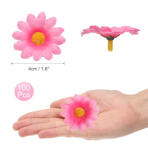 uxcell 100pcs Artificial Daisies Flower Heads,1.6" Silk Fake Daisies Heads Mini Daisies Artificial Flowers Bulk for DIY Wedding Bouquets Centerpieces Party Home Decorations, Pink Yellow - color: Pink Yellow