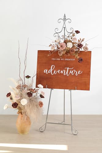 Rose Artificial Flowers 25pcs Shades of Earth Tones Ombre Colors Foam Fake Roses with Stems for DIY Wedding Bouquets Bridal Shower Centerpieces Party Tables Home Decorations - color: Shades of Earth Tones