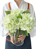 JINWOE 3Pcs Light Green Faux Hydrangea Flowers,21" Latex Real Touch Large Silk Royal Hydrangea Artificial Flowers,Spring Fake Flowers Bouquet for Centerpieces Table Wedding Kitchen Home - color: Green, size: 3pcs