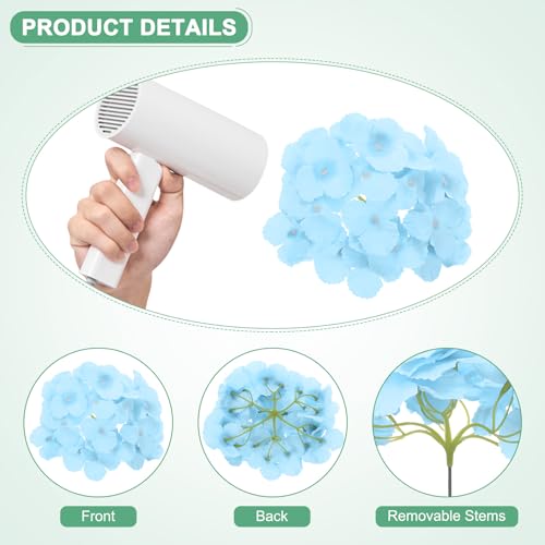 M METERXITY 66-Pack Silk Hydrangea Flowers, Artificial Flowers Heads with 66pcs Stems, Full Hydrangea Flowers for Home Decor/Wedding/Christmas/DIY/Party/Garden [Sky Blue] - color: Sky Blue