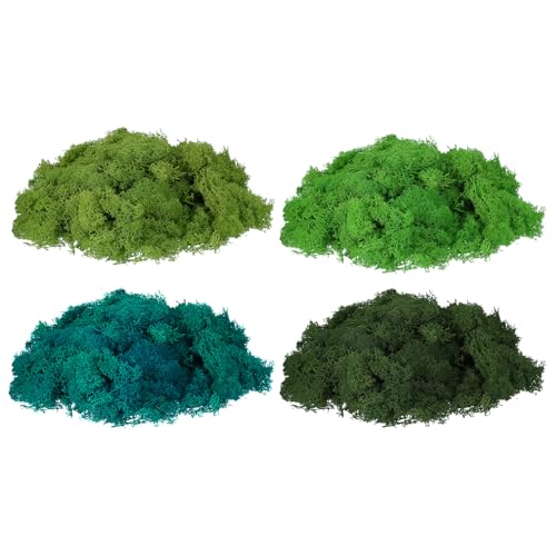 uxcell Preserved Reindeer Moss, 14oz Fake Moss for Crafts Artificial Dried Lichen for Decoration Terrariums Potted Plants, Mix Green - color: Light Green/Dark Green/Green/Blue Green, size: 14oz