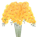 M METERXITY 6-Pack Artificial Orchid Flowers 9 Large Petals 37 Inch Faux Phalaenopsis Silk Bouquets Real Touch Yellow Fake Orchids for Home/Wedding/Christmas/Party/Garden Office - color: Yellow