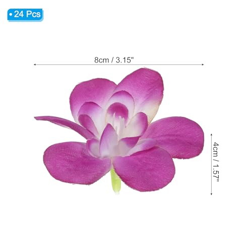 PATIKIL Artificial Orchid Petals, 24Pcs Faux Orchid Flower Head Fake Butterfly Flowers Crafts for Home Wedding Decoration, Dark Purple - color: Dark Purple