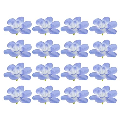 PATIKIL Artificial Orchid Petals, 24Pcs Faux Orchid Flower Head Fake Butterfly Flowers Crafts for Home Wedding Decoration, Blue - color: Blue