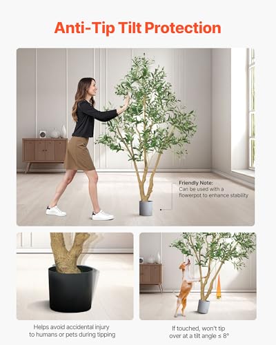 VEVOR 6FT Artificial Olive Tree with Black Pot, Tall Fake Tree with Natural Wood Trunk & Realistic Green Leaves and Fruits, Indoor Faux Plant for Home, Office, Living Room, Corner Decor - color: Olive Tree Type 2, size: 6ft