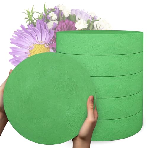 Max Shape 6Pcs Floral Foam Round Blocks, Large Wet and Dry Green Foam for Artificial and Fresh Flower Arrangement,Flower Foam Blocks for Wedding Party Decorations (7.8 Inch) - size: 7.8 Inch
