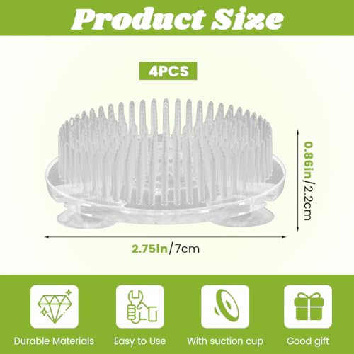 4pcs Plastic Flower Frog Flower Pins Floral Frog, Arrangements Vase Japanese Floral Arrangement Pin Frog Holder for Plant Decoration, Party/Wedding Decoration,70mm/2.76"(Transparent)