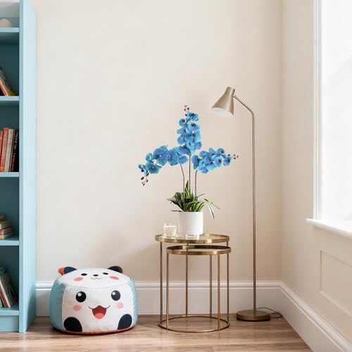 41.34" Orchid Artificial Flowers 6PCS Velvet Silk Fake Orchids Long Stem Artificial Flowers for Tall Vase for Home Wedding Decoration(Ocean Blue) - color: Ocean Blue