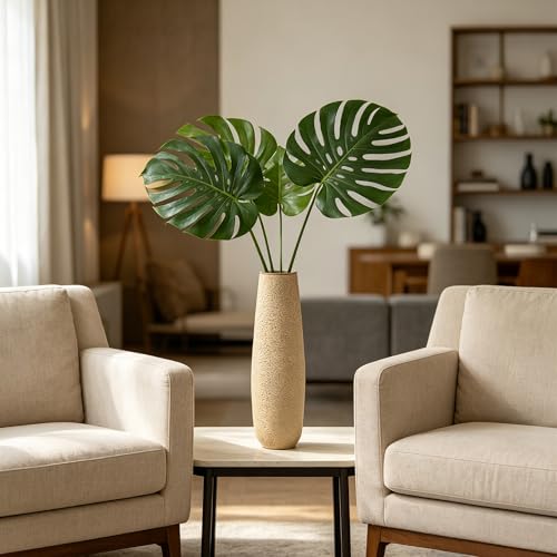 Hosley 16 in High Enamel Finish Metal Vase, Ideal for Dried Flowers Gift for Floral Arrangements Wedding Home Spa Votive Candle Gardens - color: Enamel Finish 1