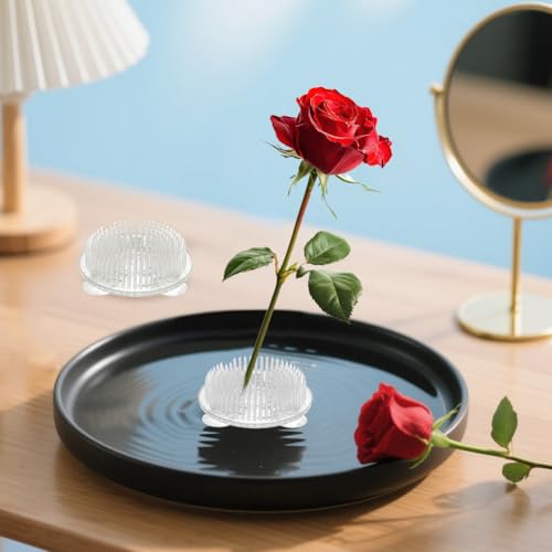4pcs Plastic Flower Frog Flower Pins Floral Frog, Arrangements Vase Japanese Floral Arrangement Pin Frog Holder for Plant Decoration, Party/Wedding Decoration,70mm/2.76"(Transparent)