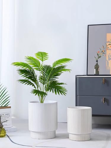 Artificial Areca Palm Plant Silk Fake Potted Faux Tree in Pot for Indoor Outdoor Modern Decoration House Living Room Home Decor Wedding Office Floor Garden (31" Green)