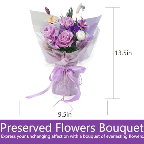 BestFlower Mothers Day Flowers Bouquet Gifts for Mom,Roses Bouquet Gifts for Women Mom Wife from Daughter,Fresh Flowers for Delivery/Purple Rose - color: D-purple B