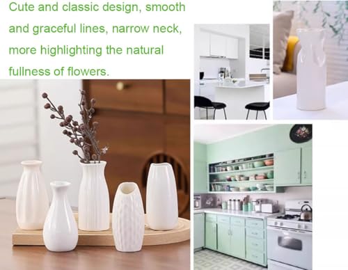 Small Ceramic Bud Vase Flower Single Stem Vase Mini Decorative Floral Holder for Home Decor Centerpiece Wedding Party Table (White) - color: White