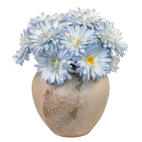 TOPIA Artificial African Daisies Flowers African Daisy Silk Flowers Artificial Gerbera Daisies Pack of 10 (Light Blue) - color: Light Blue, size: 10pcs