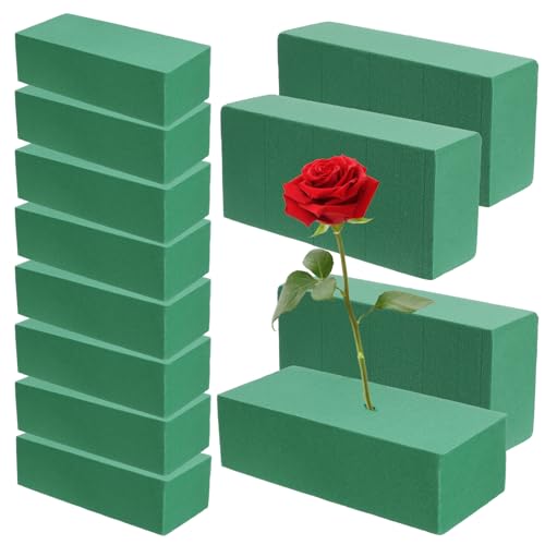 Tofficu Floral Foam Blocks 12 Pcs 8.85X4.09X2.59 Inch Absorbent Flower Mud for Wet and Dry Floral Arrangements Florist Supplies for Weddings Home and Party