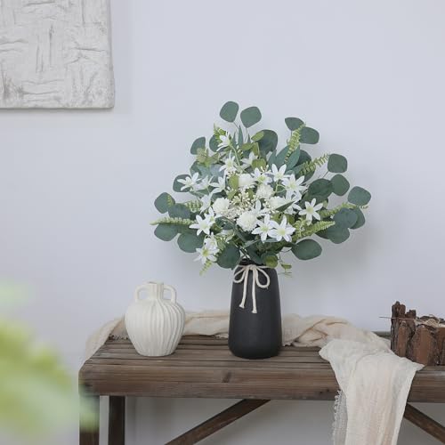 VIERENA Artificial Greenery Stems Box Set(Pack of 65pcs) with 8 Kinds of Faux Plants and Fake Flowers for DIY Wedding Bouquet Table Centerpieces and Floral Arrangement (Beige&Dusty Green) - color: Beige&dusty Green
