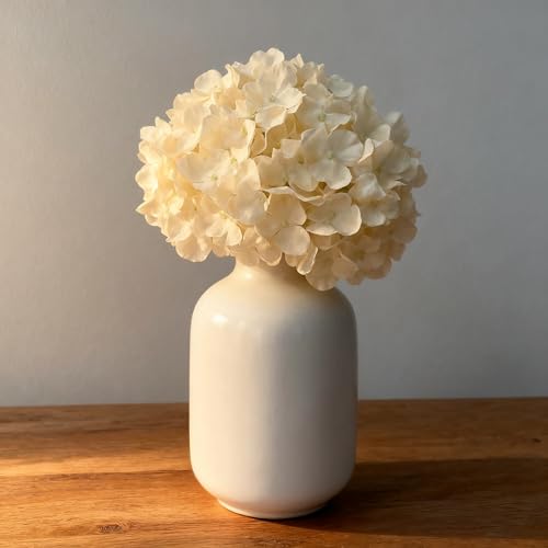 100PCS Artificial Hydrangea Flowers, Fake Flowers Silk Hydrangea Full Flowers Heads with Stems for Wedding Home Party Shop Baby Shower Decor (Apricot) - color: Apricot