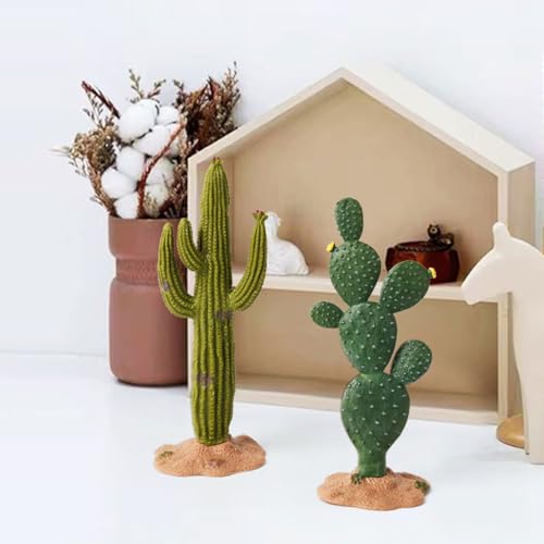 Luxshiny 3Pcs Faux Cactus Table Decor Simulated Artificial Plants Greenery Ornaments for Home Office Shelf Display Indoor Plant Decoration