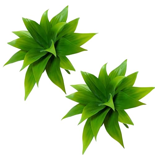 Agusbagli 2pcs Succulents Plants Artificial Aloe Plant, 14in Large Real Touch Succulents Unpotted Faux Agave Greenery Plants for DIY Home Wedding Garden Office Outdoor Decoration - color: Green