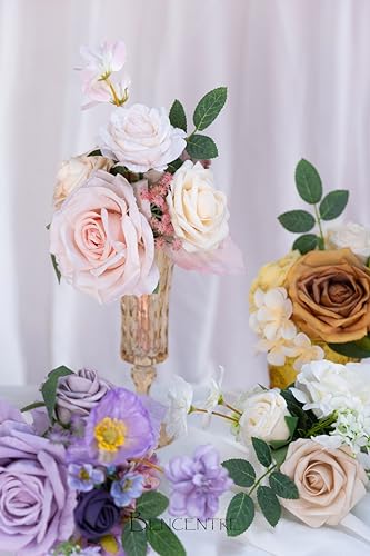 cololorful Wedding Centerpieces Flowers Set of 6 Mini Bridesmaid Bouquets Posy Bouquet Petite Wedding Nosegay Pre-Made Flowers Artificial Flowers - color: Cololorful