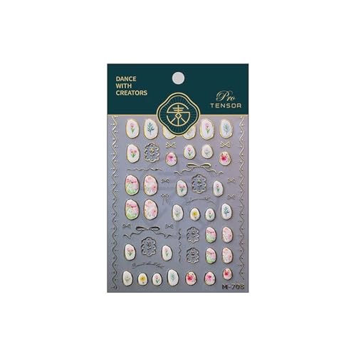 Flower Nail Art Stickers - 5D Bronzing Tulip Design Nail Decals 1PCS Embossed Jelly Floral Adhesive Nail Accessories Spring Sparkling Bow Supplies Stickers for Manicure Art - style: Style8-Bronzing Tulip