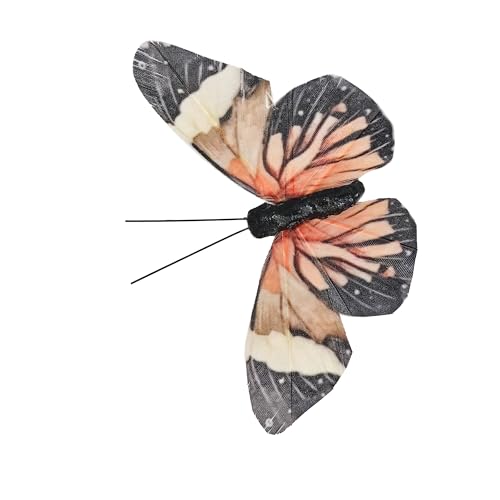 Cartanfill- Artificial Feather Simulation Butterfly Party Decoration Set, a Set of 12 Pieces with Clips, Used for Home Decoration in 12 Colors.… (B Clip) - color: B Clip