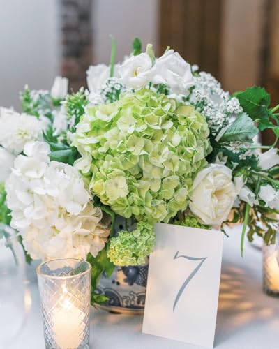 Coferset 5pcs Hydrangea Artificial Flowers Real Touch 20 inch Lifelike Hydrangea Flower for Home Wedding Office Party Living Room Decoration (Dark Green) - color: Dark Green