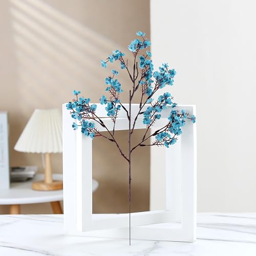 JAKY-Global Babys Breath Fabric Cloth Artificial Flowers 6 Bundle European Fake Silk Plants Decor Wedding Party Decoration Bouquets Real Touch DIY Home Garden (Autumn Blue-6pcs) - color: Autumn Blue, size: 6 Bundles
