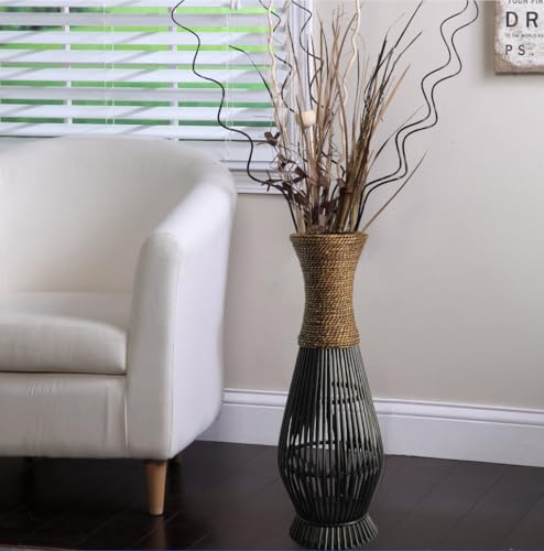 Hosley Tall Bamboo Wood Floor Vase 26" High. Ideal Gift for Wedding, Special Occasions, Home Office, Spa, Reiki, Organic/Natural Settings, Dried Floral Arrangements P1 - color: Multicolor