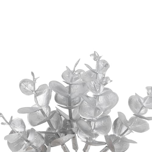 24 Pcs Artificial Eucalyptus Stems Eucalyptus Leaves for Wedding Fake Plants for Home Decor, Silver - color: Silver