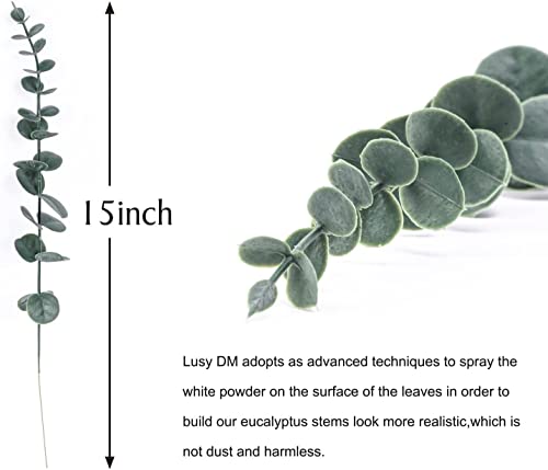 36pcs Eucalyptus Stems Artificial Eucalyptus Leaves Fake Greenery Branches Stems Faux Eucalyptuses Wedding Bouquet (Gteen) - color: Gteen