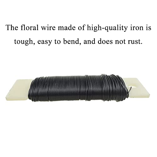 HAHIYO 22Gauge Black Wire - 1Roll, 38Yards (115Feet) Flexible Floral Wire for Crafts, Christmas Wreaths, Tree & Flower Arrangement, Wedding DIY - color: Black, size: 22Gauge-1P/38Yards
