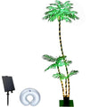SOSHOT 6FT Solar Lighted Palm Trees for Outside Patio Light Up 260 LED Artificial Fake Tree Lights for Pool Bar Tropical Party Deck Outdoor Decorations - style: 6FT Solar