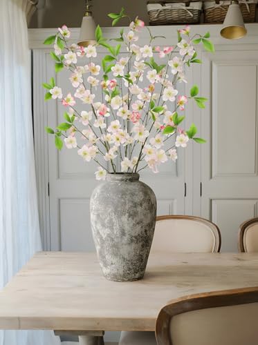 3 Pcs Pink Cherry Blossom Branches 39.4" Silk Flowers with Stems Long Stem Artificial Flowers for Spring Summer Indoor Decoration Faux Flower for Vase Arrangements Table Centerpiece Wedding Decor - color: Pink