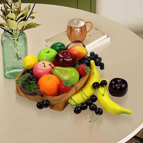 Lorigun Artificial Fruits Pack, Fake Fruits for Home Decor, Simulation Fruit Set, Party Chirstmas Decortion, Fruit Modle for Photoshoot, Fake Strawberry, Mango, Bananas. Total 20 Pieces/Set - color: 20 Pcs Fake Fruit-3