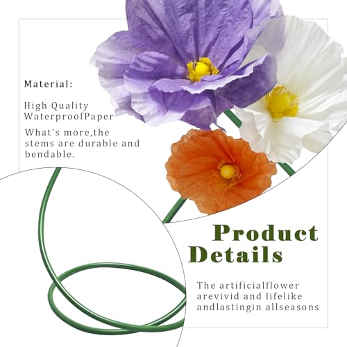 Large Paper Flowers Wall Decor - 3pc Wedding Decorations for Reception Giant Flower for Wedding, Birthday Party, Home Decor, Mall Display, Party Background Decor (Purple Orange White) - color: Lzichengbai