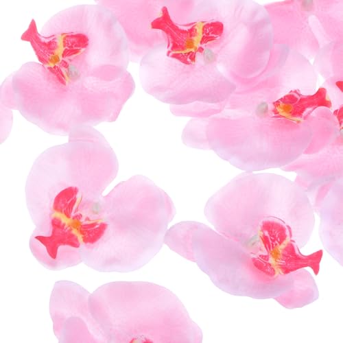 M METERXITY 20-Pack Artificial Orchid Flower Heads, Silk Faux Butterfly Flowers Head for Wedding/Bouquet/Bridal/Party Decor, Fake Phalaenopsis Petals Bulk [3.54 Inch, Pink] - color: Pink, size: 3.54 Inch