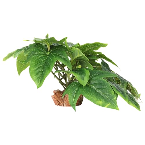 Reptile Plants for Terrarium, Ball Python Tank Decor Accessories fit Bearded Dragon Crested Leopard Gecko Lizard Chameleon Snake Frog Tortoise Hermit Crab - Fake Sweet Potato Vine - color: D-fake Sweet Potato Vine