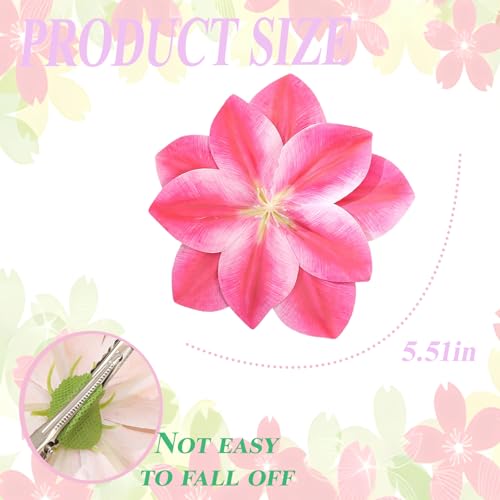 10 PCS Hawaiian Flower Hair Clips for Women Curved Edge Flower Hibiscus Hair Barrettes Hawaiian Artificial Accessories for Vacation Beach Party Boho Clips for Girls Wedding - color: White/White Powder/Pink/Yellow/Purple/Rose Pink/Blue/Red/Green/Light Oran