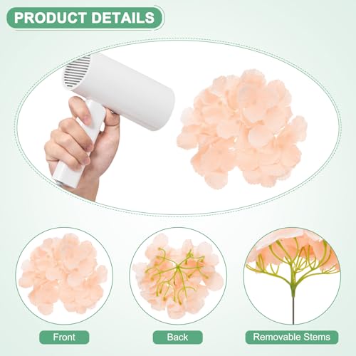 M METERXITY 66-Pack Silk Hydrangea Flowers, Artificial Flowers Heads with 66pcs Stems, Full Hydrangea Flowers for Home Decor/Wedding/Christmas/DIY/Party/Garden [Nude Pink] - color: Nude Pink