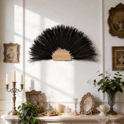 50pcs Black Pampas Grass 21.6 Inch Non-Shedding Faux Pampas for Gothic Home, Moody Boho, Halloween and Modern Wedding Decor - color: Black