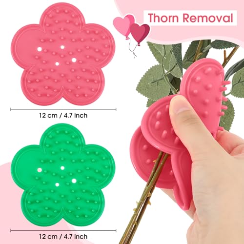 Lasnten 4 Pcs Rose Thorn Stripper Tool Set, Flower Stem Cleaner & Leaf Remover for Bouquet DIY, Floral Arranging, Wedding Flower Preparation, Florist Tools, Gifts for Bloom Lovers (Green and Pink) - color: Green and Pink